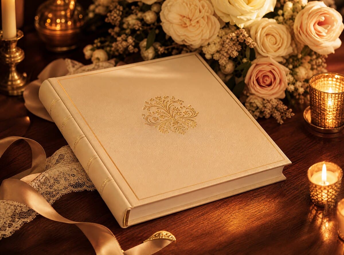 Libro de firmas digital con mensajes de invitados en la boda
