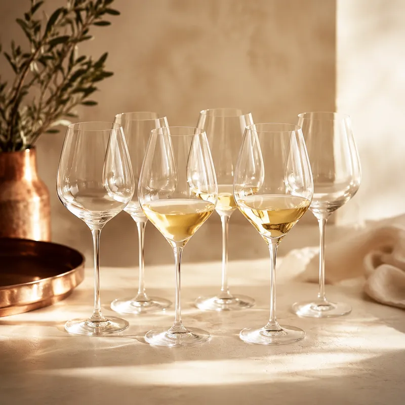Cristalería de copas de vino